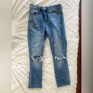 Blue distressed madewell jeans